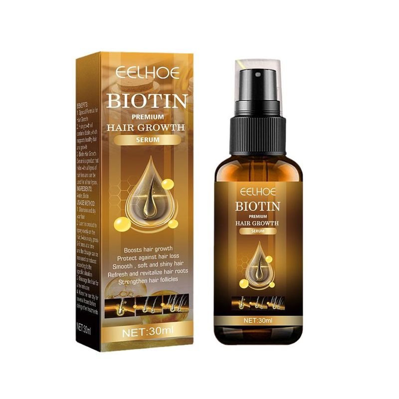 EELHOE Biotin Haarspray voor Mannen Vrouwen 30ml Herstelt Schade Herstelt Olie Hoofdhuid Herstelt Serum Spray Verdikt Haarverzorging_voghion.com