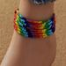 【8PCS】Xiyin Rainbow Anklet Bohemian Rice Elastic Thread String Beads Accessories_voghion.com