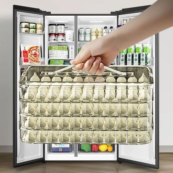 Dumpling Storage Freezer Kitchen Food Grade Timer Quick-Frozen Dumplings Wonton Refrigerator Sealed Fresh-Keeping Box_voghion.com