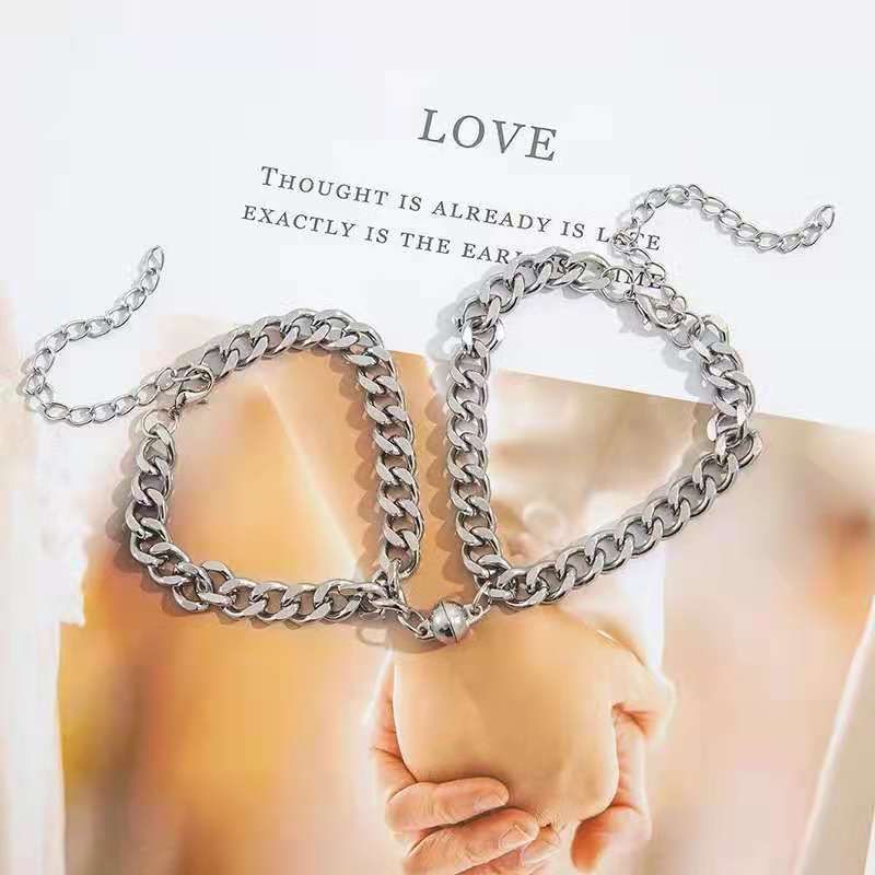 Ins Nieuwe Trend Magnetische Koppelsarmbanden NK Cubaanse Unisex Sieraden Persoonlijkheid Minimalistische Stijl Internet Beroemdheid Hand_voghion.com