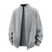 Roupas Masculinas Cardigã Masculino Estilo Coreano com Zíper Duplo - Manga Longa, Caimento Solto, Minimalista, Gola Alta, Unissex_voghion.com