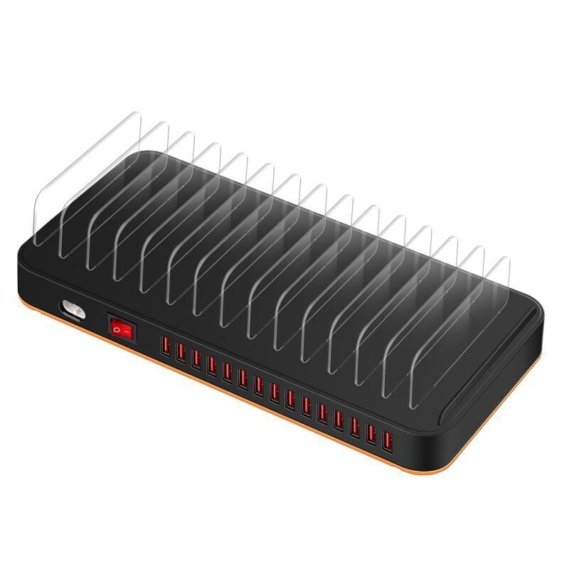 100W 15 USB Charge Station Dock Home Official Multifunction with Phone Holder Quick Charge Adapter Poweful Safety Charger_voghion.com