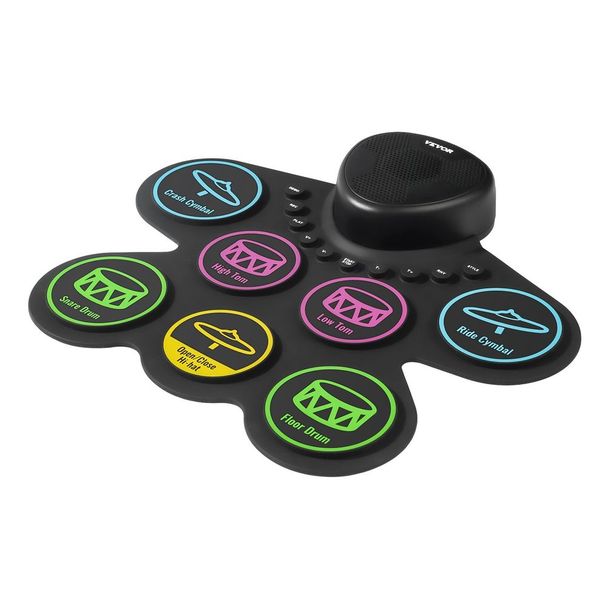 Elektrisches Schlagzeug 7-Pad mit Kopfhöreranschluss, Pedalen und Lautsprecher für Anfänger und Kinder_voghion.com