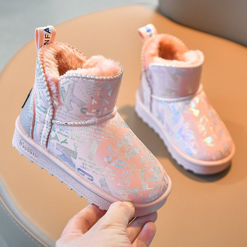 Winter children's snow Waterproof men's and women's fashion boots Baby plush warm cotton shoes Children's_voghion.com