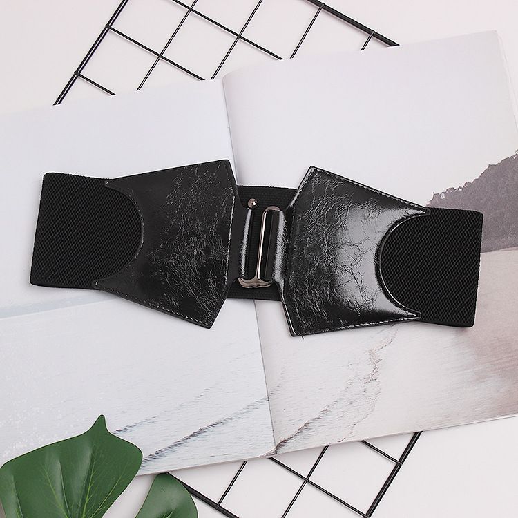 Gürtel für Damen, Rock, dekoratives Kleid, Taillendesign, unregelmäßig breiter Bund, Rüschen, elastischer Gummizug_voghion.com