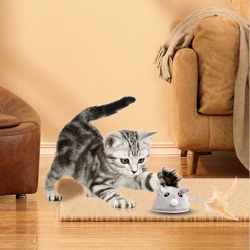 Electric Mouse Pet Toy Cat Toy Electric Interactive Self-Hi Cat Toy Smart Walking Cat Toy_voghion.com