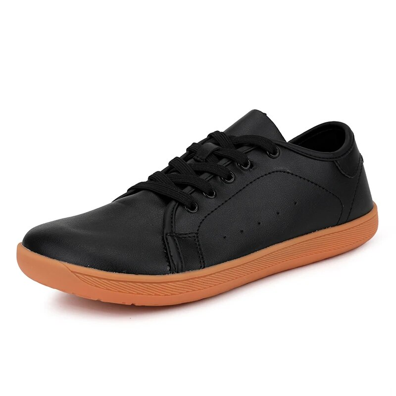 2024 barfuß PU Leder Männer Schwarz Weiß Klassische männer Minimalistischen Breite Zehe Casual Wanderschuhe Männlich_voghion.com