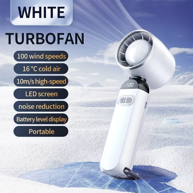 5000mAh Handheld Rechargeable Fan - 100 Wind Speeds Portable Mini Camping Cooler 12H Runtime_voghion.com
