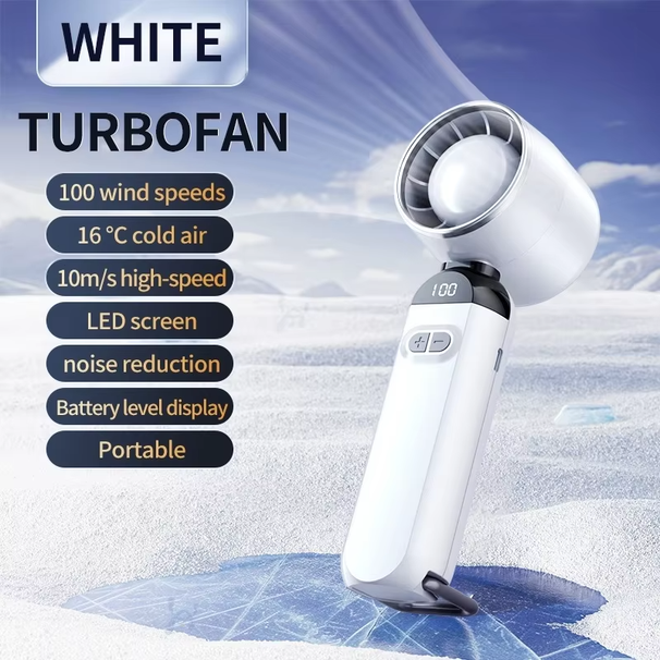 5000mAh Handheld Rechargeable Fan - 100 Wind Speeds Portable Mini Camping Cooler 12H Runtime_voghion.com