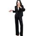 GraceChic Miyake Herbstanzug, hochwertiges, legeres Damen-Business-Set mit Blazer und gerader Hose, zweiteilig_voghion.com