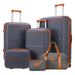 Brown Color Six Piece PP Trolley Case Explosion Proof Zipper Universal Wheel Suitcase Luggage Storage Box Set_voghion.com