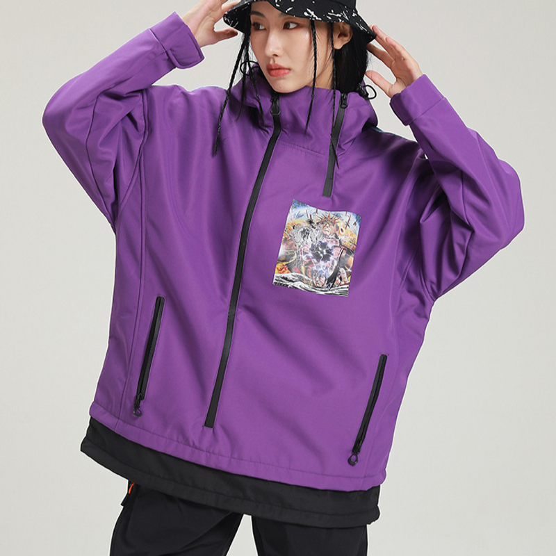 New couple ski suit snow suit cool ski jumper zipper hoodie_voghion.com