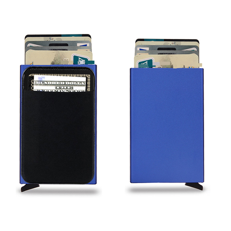 Rfid Small Card Holder Anti Demagnetization Credit Card Holder Men's Wallet Metal Men's Card Holder Wallet Multi Function Wallet_voghion.com