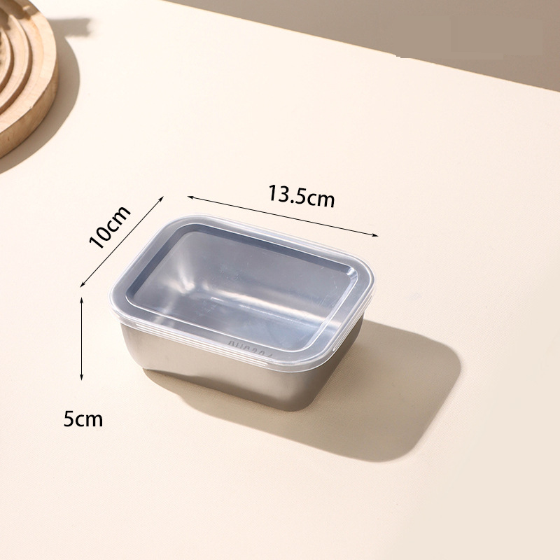 Caixa de armazenamento de aço inoxidável 316 com tampa para frutas e lancheira, refrigerador, grau alimentício, congelamento e aquecimento_voghion.com