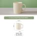 Handcrafted Glazed Ceramic Mug With Vertical Lines - 400ml Elegant Coffee Cup For Home & Office, Comes With Lid_voghion.com