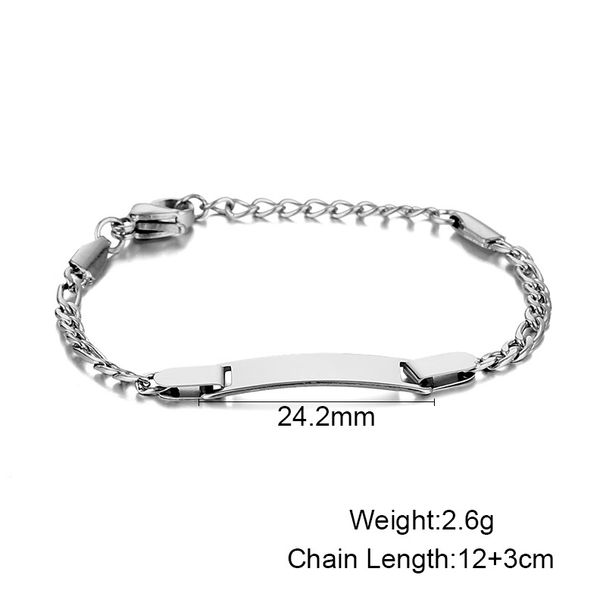 Bracelet chaîne minimaliste pour bébé, tendance et ajustable, en acier inoxydable, pour un usage quotidien. Personnalité tendance, bracelet en acier inoxydable._voghion.com