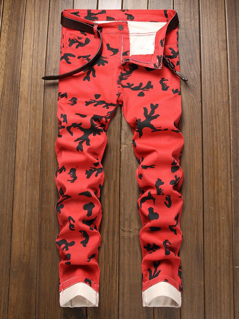Pantaloni elasticizzati casual comodi in denim di alta qualità da uomo_voghion.com