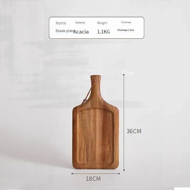 Bandeja de madera maciza para servir: bandeja para carne, pizza y charcutería para una presentación estilo occidental._voghion.com