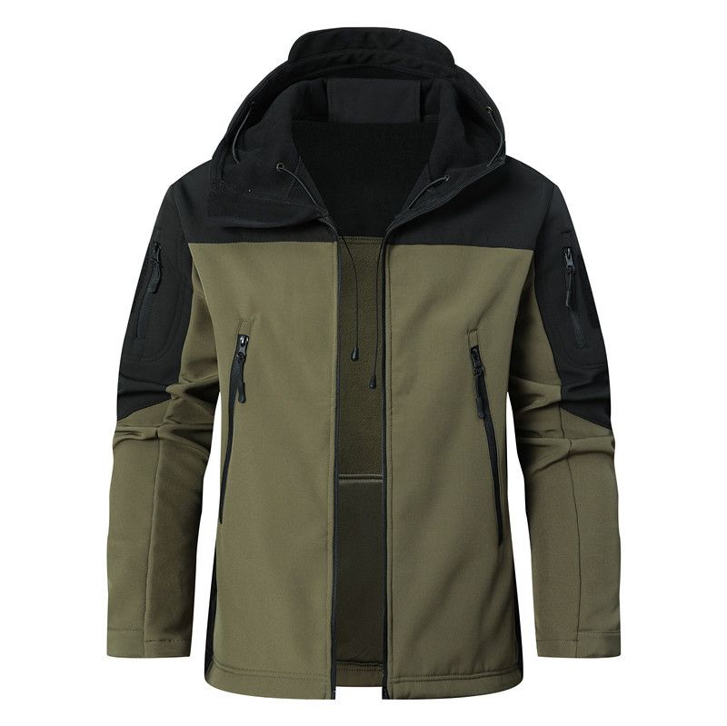 Herrenbekleidung Outdoor Shark Skin Softshell-Jacken-Set – Winddichter Militär-Taktikmantel mit Fleecefutter für Winterwanderungen und Bergsteigen_voghion.com