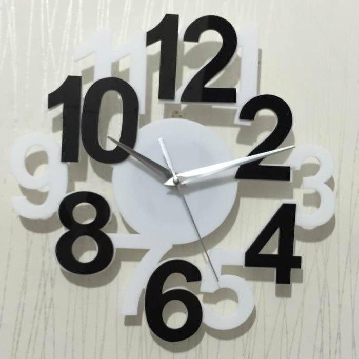 Horloge murale en acrylique à faire soi-même – Mouvement silencieux, ronde de 30 cm, style ferme, pour salon, chambre et bureau (à piles)_voghion.com