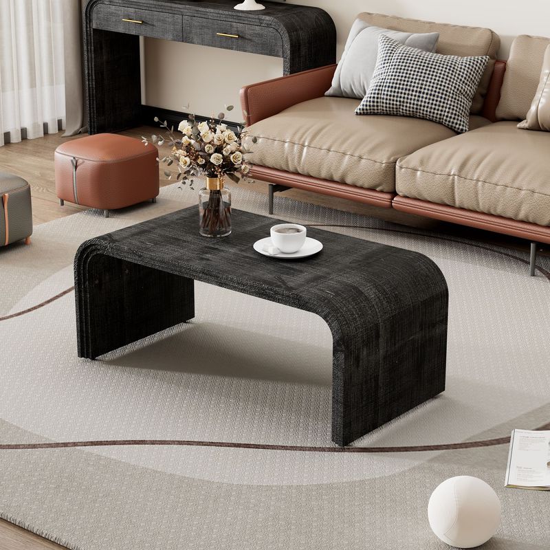 Minimalist Coffee Table With Curved Art Deco Design For Living Room Or Dining Room_voghion.com