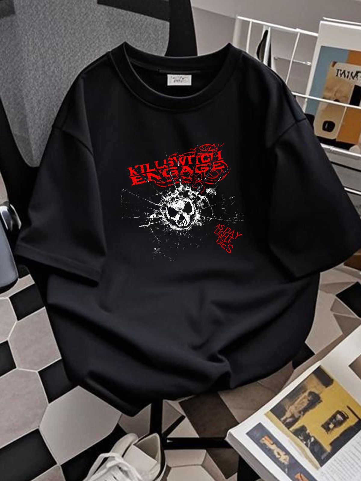 Killswitch Engage Band für Fans, Baumwolle, Schwarz, Unisex, Größe HH125, Designer-Kleidung, Herren, Grafik, Vielseitig, Leicht dehnbar_voghion.com