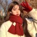 Women's Scarf Winter 2025 New Knitted Wool Korean Warm Scarf Red Thickened Warm Scarf Ladies Accessories_voghion.com