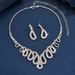 Necklace set earring jewelry set banquet dress set necklace fashionable all match bridal jewelry_voghion.com
