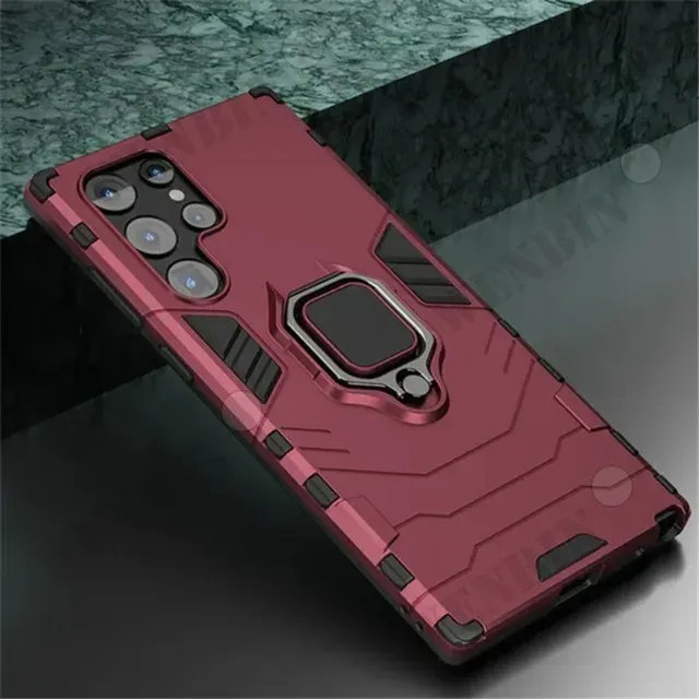 Case For Samsung S24 Ultra Plus S23 S22 A55 A35 A05 A15 A14 A25 A24 Car Magnetic Ring Stand Silicone Phone Back_voghion.com