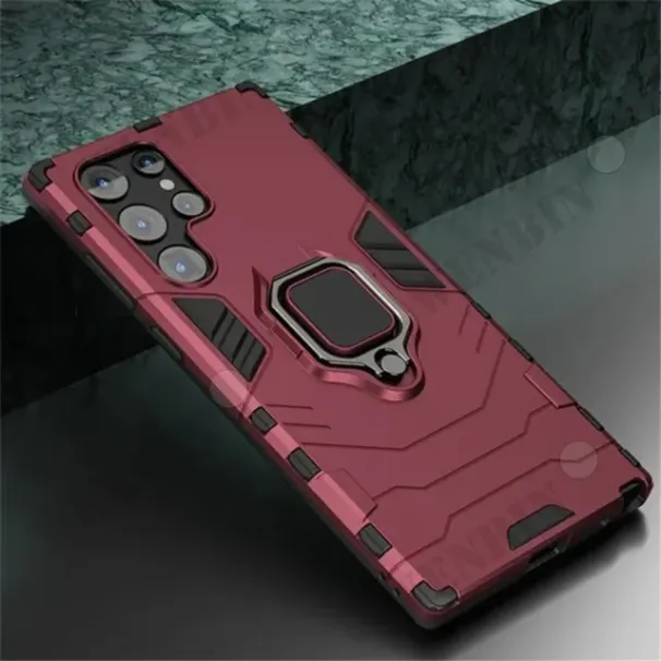 Case For Samsung S24 Ultra Plus S23 S22 A55 A35 A05 A15 A14 A25 A24 Car Magnetic Ring Stand Silicone Phone Back_voghion.com