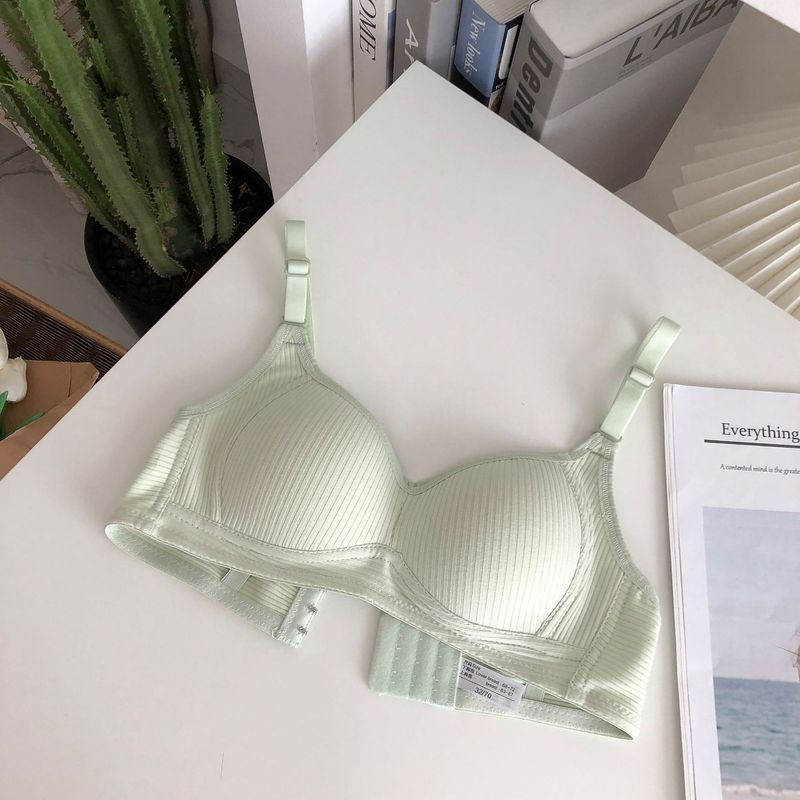 Women's Intimates Without Steel Ring College Students Pure Cotton Thin Small Chest Gathered Bra Junior High School Development Period Girl Bra_voghion.com