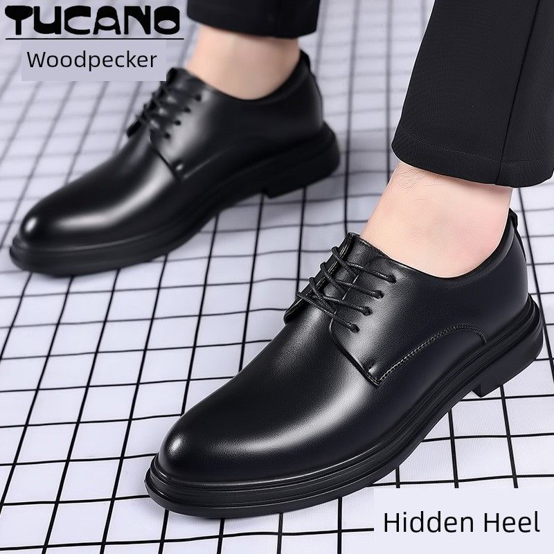 Woodpecker Herr Äkta Läder Andningsbara Luktdeodoriserande Filter Affärskläder Högtidskläder Utskurna Sommarsandaler Bröllop_voghion.com