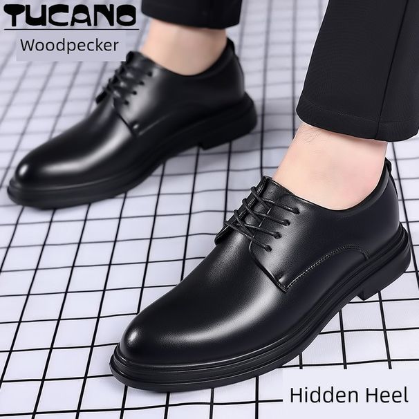 Woodpecker Herr Äkta Läder Andningsbara Luktdeodoriserande Filter Affärskläder Högtidskläder Utskurna Sommarsandaler Bröllop_voghion.com
