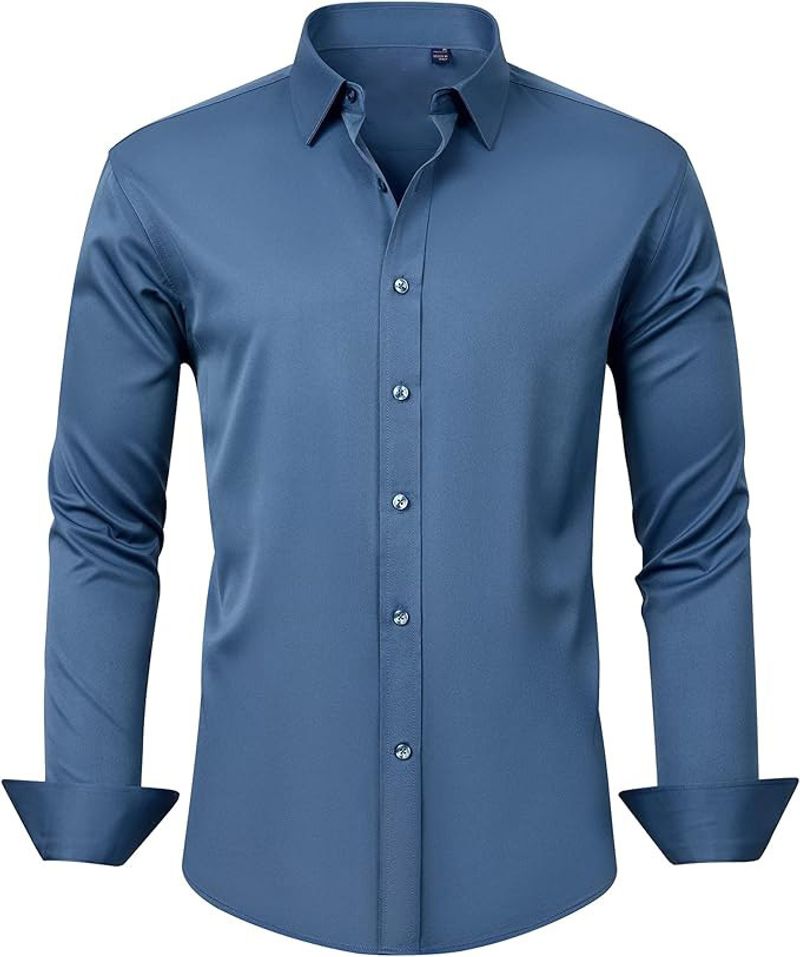 Men's Clothing Men's Long Sleeved Shirt Mercerized Vertical Sense Size Men's Shirt_voghion.com