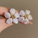 French Retro Pearl Earrings - Braided Flower Design (Light Luxury, Minimalist Niche Jewelry)_voghion.com