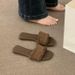 Tredy Brad Fashioable Ad Casual Ope Toed Flat Slippers 2025 Summer Ew Frech Style Oe-piece Belt Sadals For_voghion.com