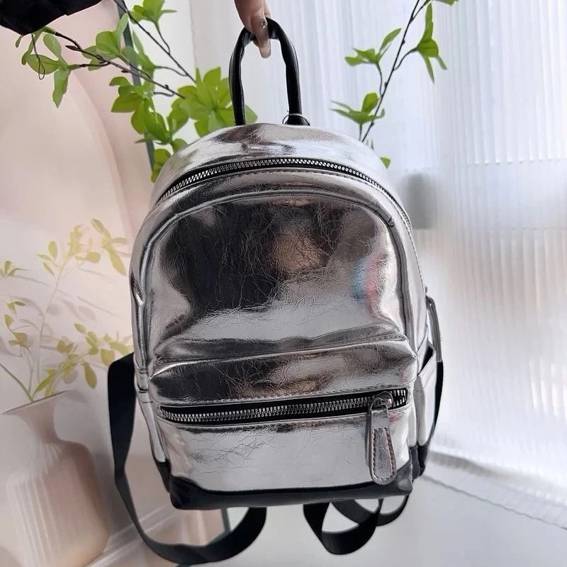 Geantă de mână compactă argintie coreeană de primăvară și vară 2025, geantă de călătorie_voghion.com