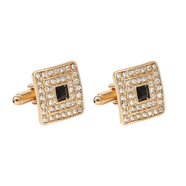 Neue quadratische Manschettenknöpfe mit Diamanten, Manschettenknöpfe, Mode, französische Manschettenknöpfe für Männer_voghion.com