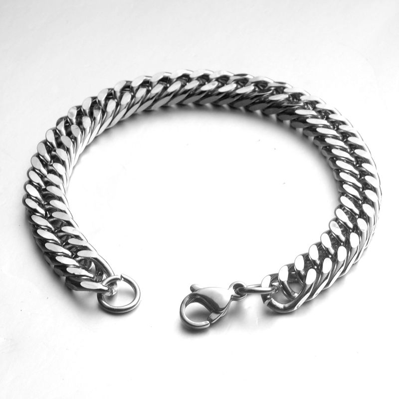 Hip Hop Self-Defense For Men Titanium Steel Hand Ring Jewelry Personality Cuban Dragon Bone Men's Bracelet Trendy_voghion.com