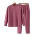 001 Plus Size Women's Clothing For Middle-Aged Elderly Mothers, Sports With Printed Fleece, Two-Piece Set Of Thermal_voghion.com