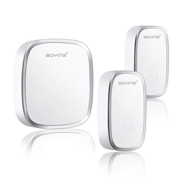 Wireless Doorbell With 2 Receivers, 36 Chime Tones, 100M Range, Waterproof & AC-Powered (220V), Ideal For Home/Shop/Office_voghion.com