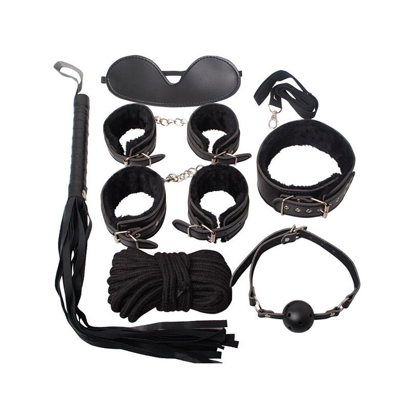Sex Fun Seven-piece Set Of Thickened Plush Leather Adult Toys, Bundled And Bound Alternative Adult Sex Products_voghion.com