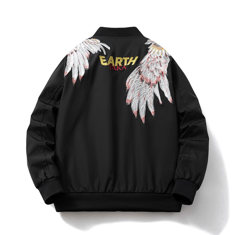 Men's Clothing  Bomber jacket spring, autumn and winter embroidered Chinese style couple style loose national fashion American casual baseball uniform_voghion.com