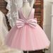 Kinderkleidung Mädchen Prinzessinnenkleid Kinderhochzeitskleid Blumenmädchenkleid Hostessen-Klavierauftrittskostüm Flauschiger Gazerock Hostessen_voghion.com