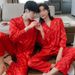 Couple's Sleepwear For Spring, Summer, And Autumn | Ice Silk Material Long Sleeve Pants Cool And Comfortable--Checkered Black Style_voghion.com