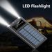 30000 MAh Solar Large Capacity Built-in 4 Cables Fast Charging LED Light Outdoor Power Bank For Xiaomi IPhone Samsung_voghion.com