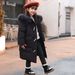 Girls’ Long Down Jacket – Stylish & Warm Winter Coat With 50%-55% White Duck Down (Black/Red, Sizes 140-160cm, Soft & Cozy)_voghion.com