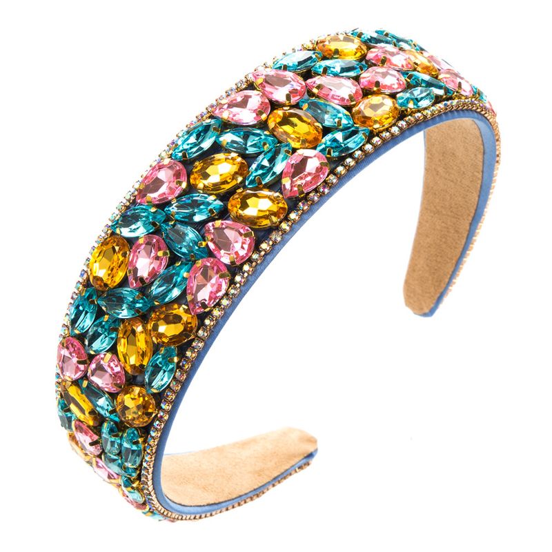 Bandeau baroque tendance pour femme, larges bords en diamant, polyvalent, style boule, accessoires pour cheveux_voghion.com