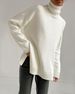Oversized High-Neck Knit Sweater – Breathable Viscose Blend (S-L, 8 Earth Tones, Relaxed Elegance For Work & Weekend)_voghion.com