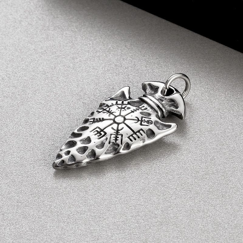 Men's Jewelry Creative Jewelry Punk Style Retro Viking Spear Rune Guide Amulet Titanium Steel Men's Pendant_voghion.com